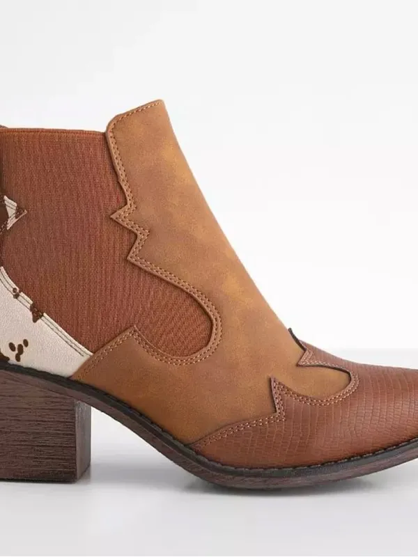 Buckle Pierre Dumas Wilder Ankle Boot Brown Cowhide Accent Western Boots Size 7 - Image 2