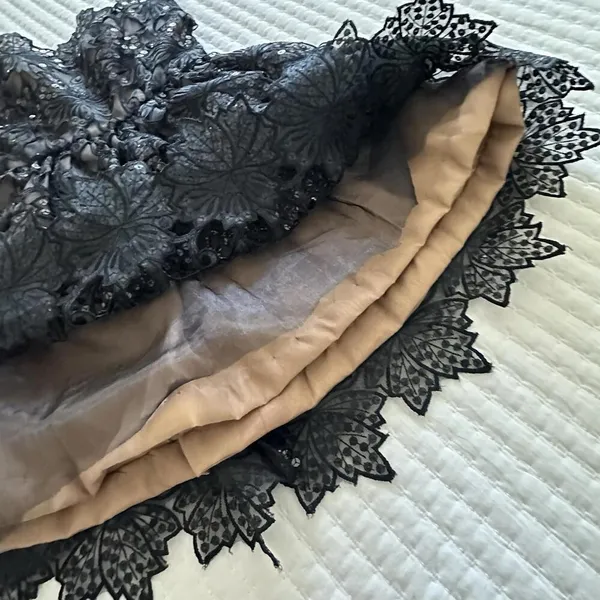 Vintage William Pearson Black Sequin Goth Dress Party Altered Item Fits Small - Image 3