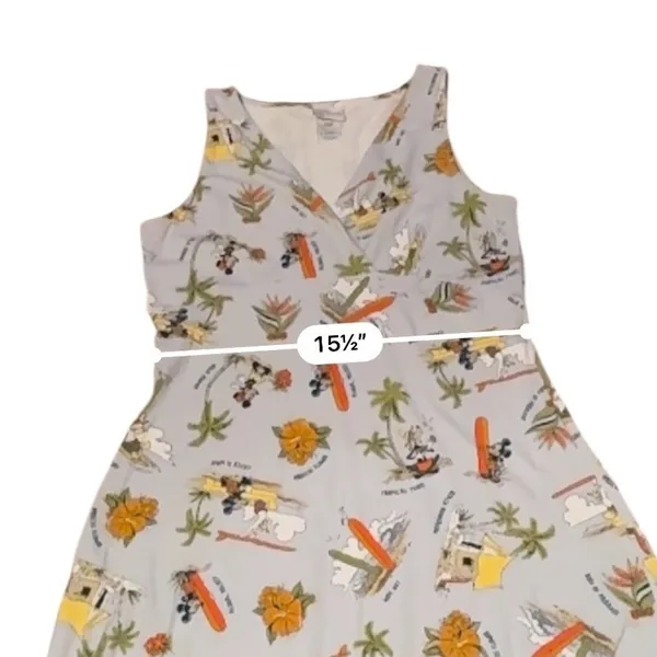 Disney Shopping Mickey Friends Dress Womens L Hawaiian Surfing Tropical Y2K - Image 7
