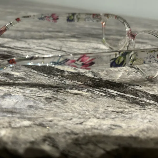 Floral Clear Frame Glasses Pink - Image 4