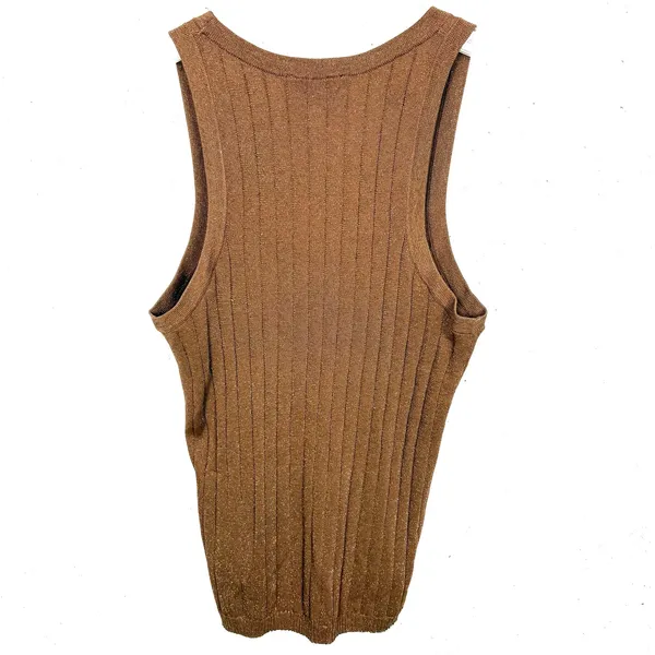 Tuckernuck Ari Knit Tank Top Bronze Brown Metallic Viscose Poly Nylon Medium - Image 4