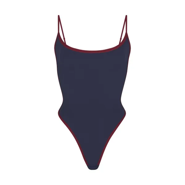 SKIMS Fits everybody NWT STRAIGHT NECK BODYSUIT SIZE XL MULTI NAVY (B13) - Image 3