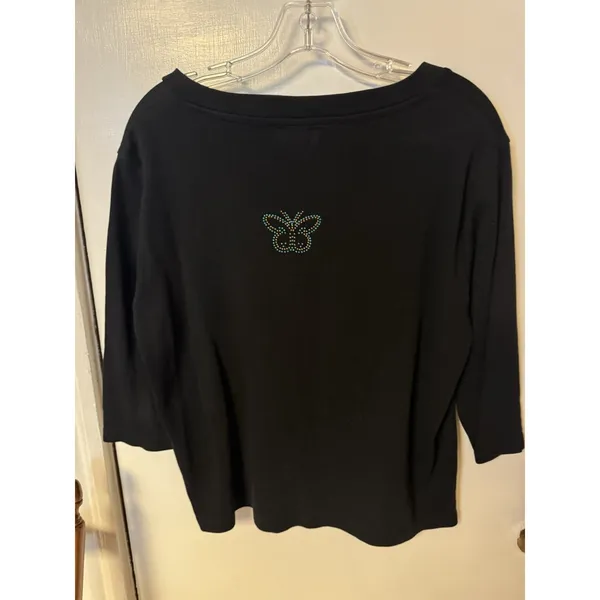 Bob‎ And Betty's Craft Women's Rhinestone And Turquoise Embellished Black Knit - Image 7