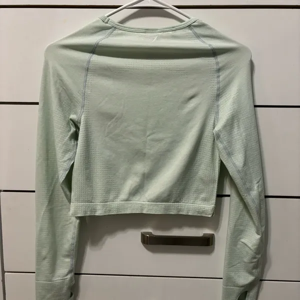 Gymshark Vital Seamless Long Sleeve Crop Top Womens Small Mint Green - Image 3