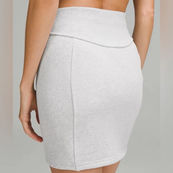 Scuba High-Rise Mini Skirt Heather Grey Size M - Image 2
