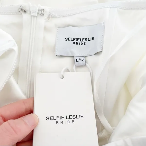 Selfie Leslie Always And Forever Bow Back Midi Dress White Size Large FLAWED - Image 12