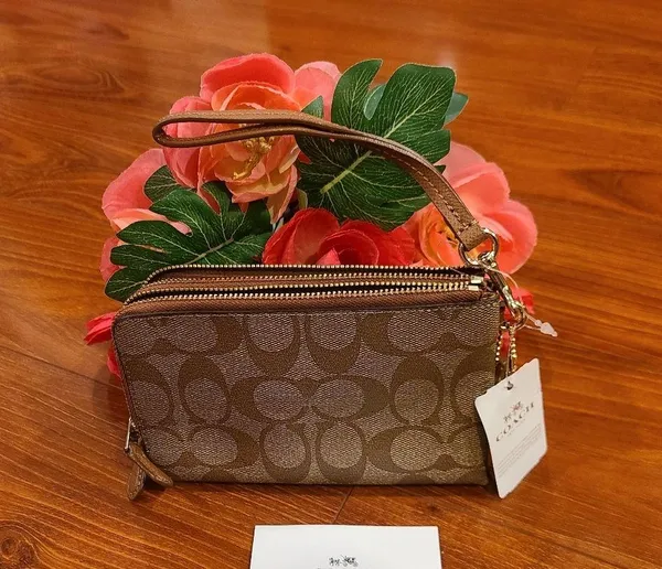 Coach Brown Signature Lesther Wristlets - Image 2