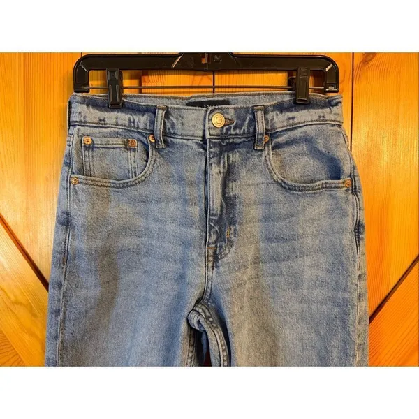 Aeropostale Women’s '90s Baggy Jean size 4 Medium Wash Distressed Stretch (7066) - Image 3