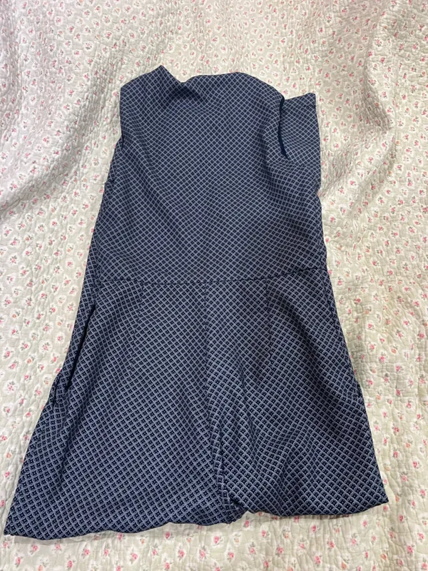 Zara Navy Geometric Sleeveless Wide-Leg Jumpsuit - Image 5