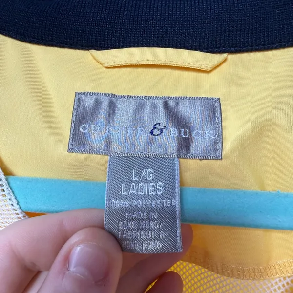 Cutter & Buck Quarter Zip Whiskey‎ Creek Windbreaker Jacket in Yellow Large - Image 2