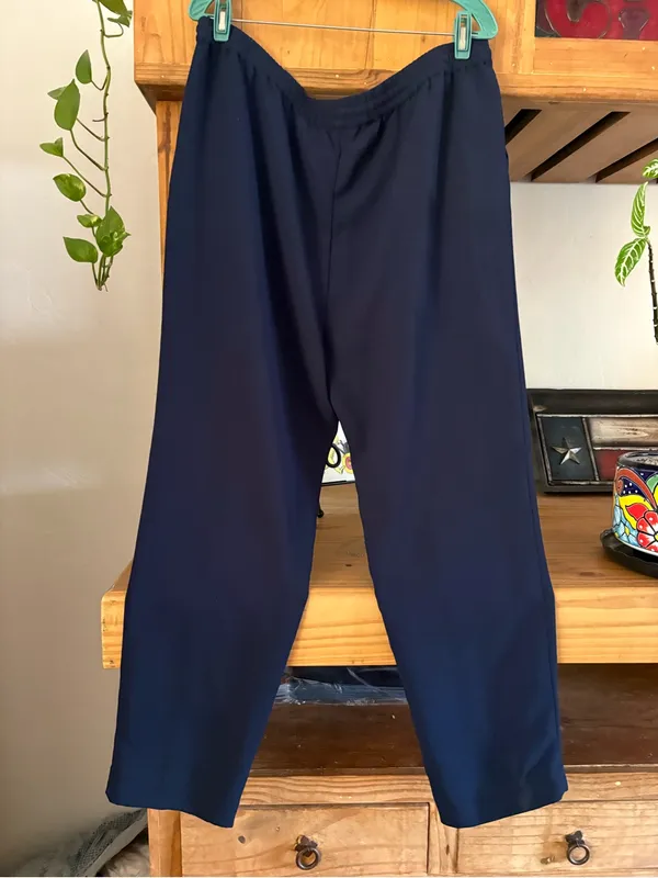 Plus Size Navy Drawstring Trousers Blue - Image 3