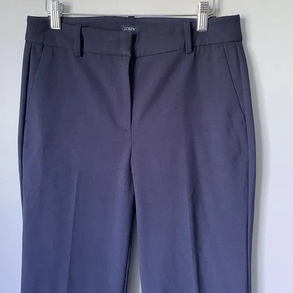 J. Crew Mid-Rise Cropped Dress Pants Navy Blue Workwear Women's Size 6 - Image 3