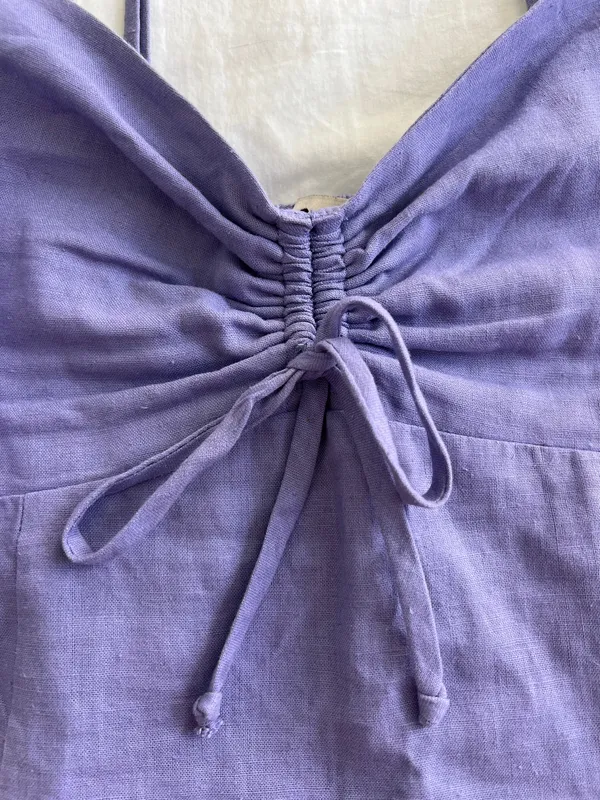 Show Me Your Mumu Mini Dress Purple Tank Top with Front Cinches - Image 3