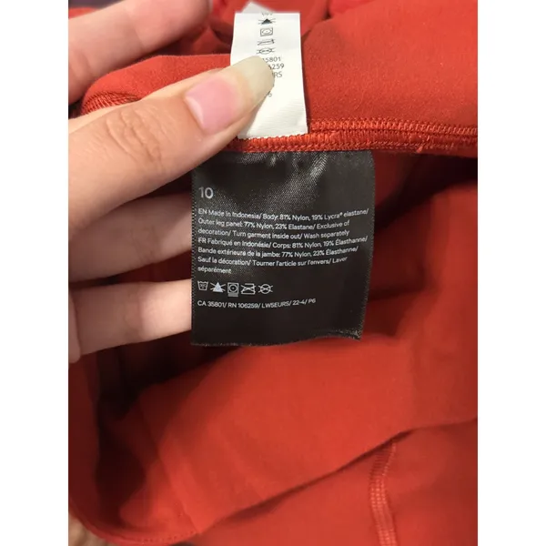 Lululemon Align High‎ Rise Ruched Crop Cayenne Red Leggings Athleisure Yoga - Image 5