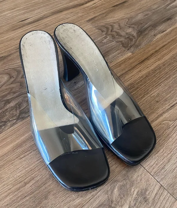 Maria Pia Translucent Vinyl Strap Heeled Sandals, Size 37 - Image 2