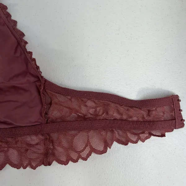 PINK Victoria's Secret L Large‎ Bra Lace Bralette Halter Wireless Mauve Pink - Image 10
