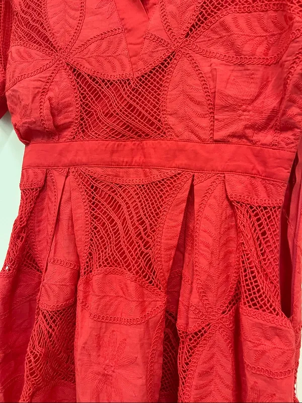NWT Avara "Annie" Red Lace embroidered Fit & Flare Dress size S - Image 3