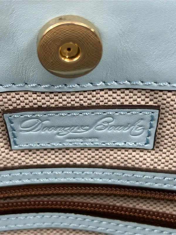 Dooney & Bourke City Large Barlow in Ice Blue and British Tan Leather - Image 12