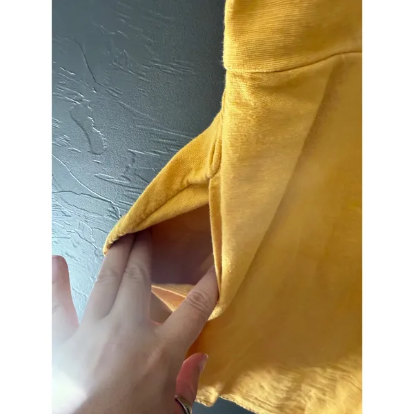 Old Navy Mustard Yellow Linen Blend Smocked Back Tie Strap Mini Dress Womens M‎ - Image 4