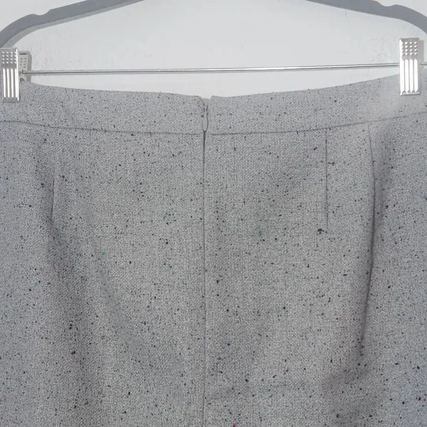 Loft Gray Straight Mini Skirt Size 14 Loft Gray Speckled Mini Tie Front Skirt - Image 5