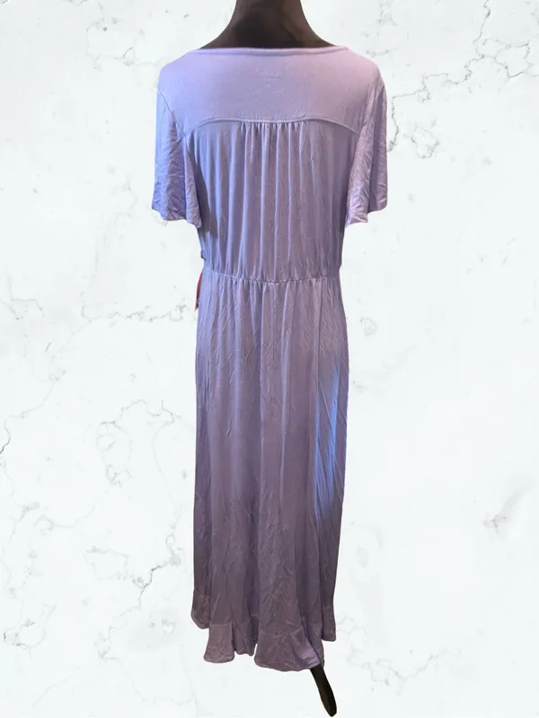 ISABEL MATERNITY Ruffle Maxi Dress Romantic Boho Nursing Friendly Lavender‎ M - Image 8