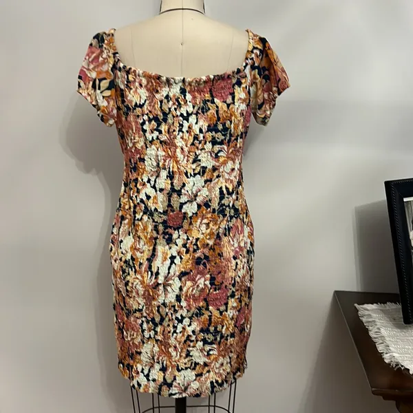 Free People Wren Printed Smocked Summer Mini Dress Size Large - Image 8