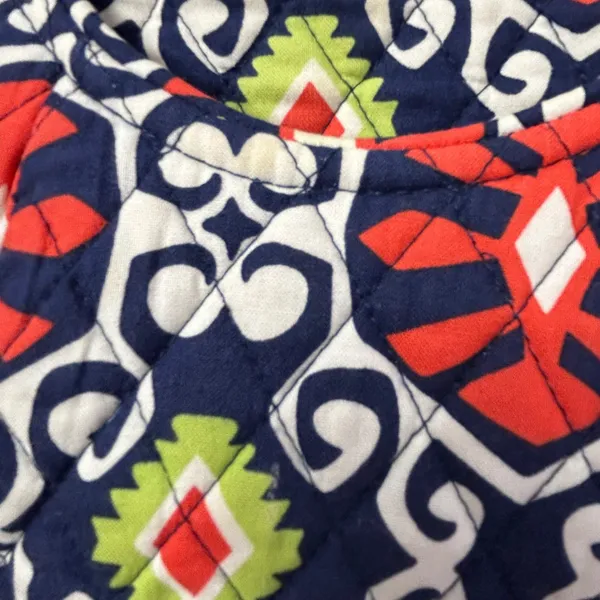Vera Bradley Sierra Quilted Cotton Shoulder Bag Navy Red‎ Geometric Tote - Image 7