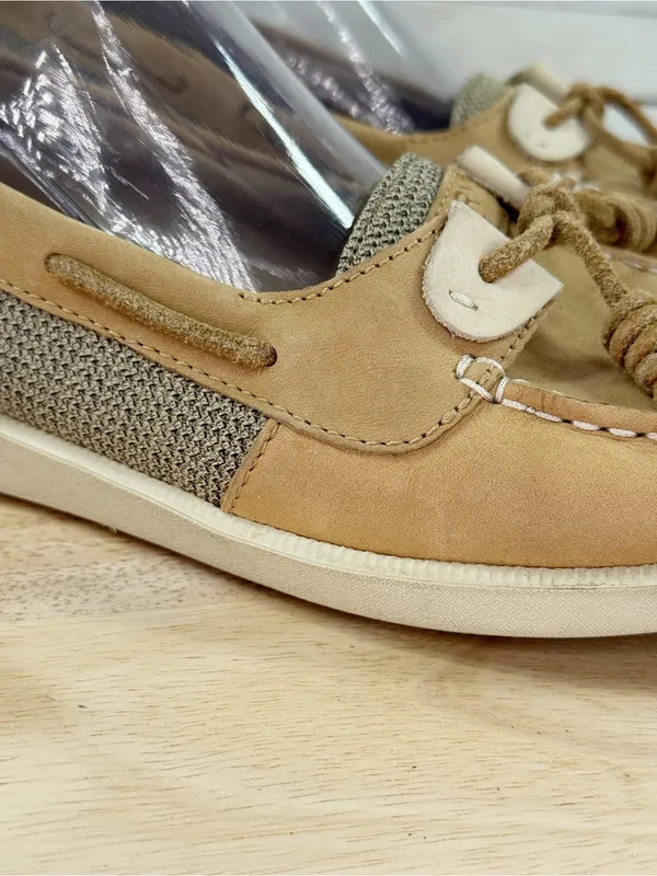 Sperry Oasis Loft Linen‎ Leather Boat Shoes Tan Women’s 9.5 Nautical Preppy - Image 7