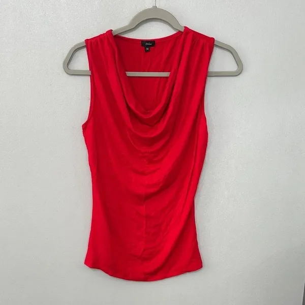 Stora Women Tank Top Red Cowl Neck Sleeveless Medium - Image 2