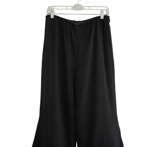 Alex Evenings Black Chiffon Wide Leg Tiered Ruffle Hem Dress Pants Gala‎ Formal - Image 2