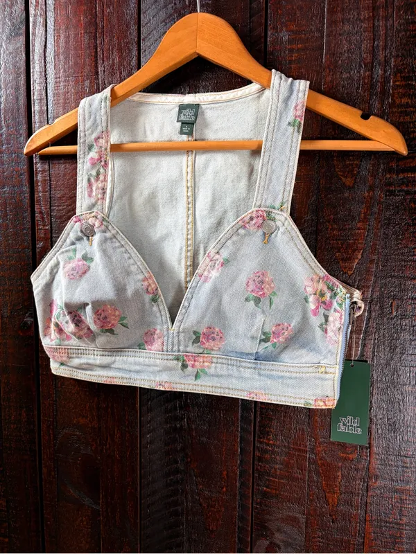 Wild Fable Denim Brami Jean Crop Tank Top Small - Image 7