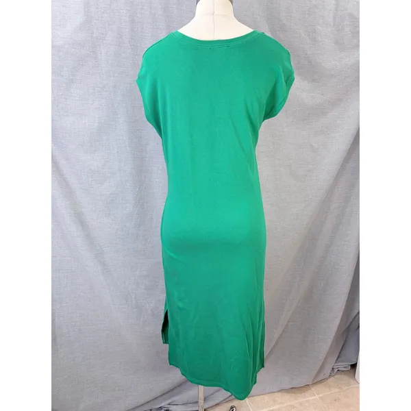 Gracia Green Side Knot‎ Midi Dress Cotton Stretch M Effortless - Image 7