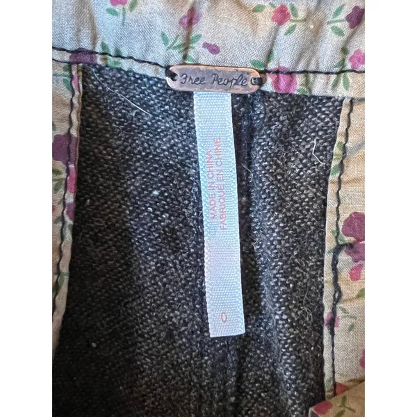 NWT Free People Wool Blend Tweed‎ Trousers Brown Black Size 0 Crop Career Capri - Image 9