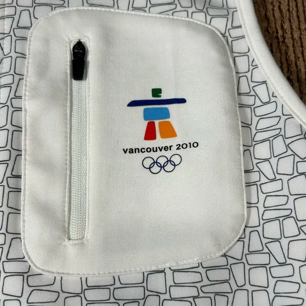 2010 Olympics Sunice Vancouver Vest Small White Gray Olympic Logo Zip Jacket - Image 3