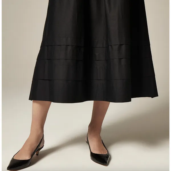 J.Crew Drop Waist Mixy Dress Midi Cotton A Line Retro Minimalist Black Large NWT - Image 3