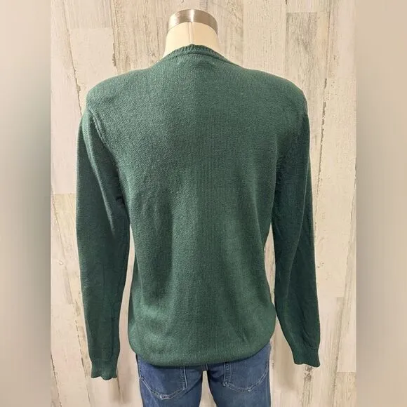 Vintage Beaded Floral Knit Sweater Green Embroidered‎ Pullover small - Image 4