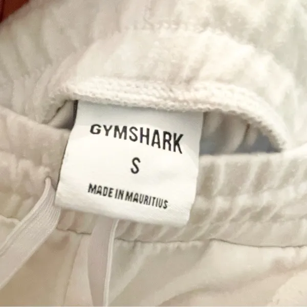 Size Small White Jogger Pants Tapered Ankle PUll On Drawstring - Image 2