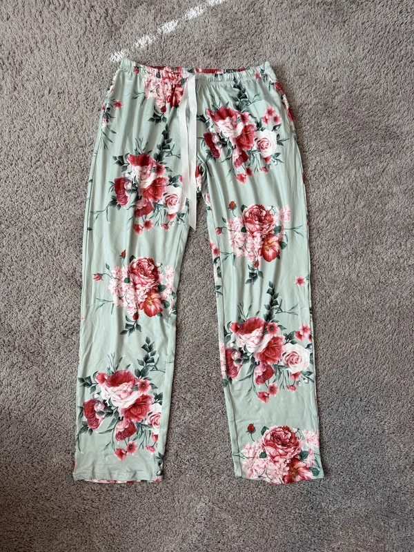 Mint Floral Womens Pajama Set - Image 3