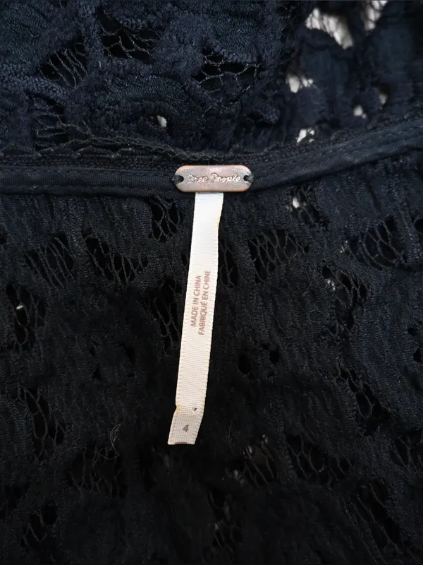 Free People Women's 4 Back to Black Crochet Mini Dress - Image 8