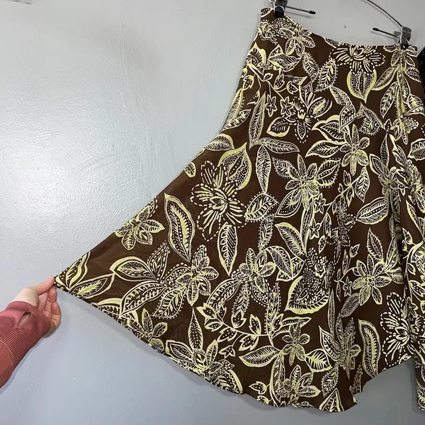 Intriguing Threads Size XL Brown Green Asymmetrical Skirt Fairy Romantic Y2K - Image 4