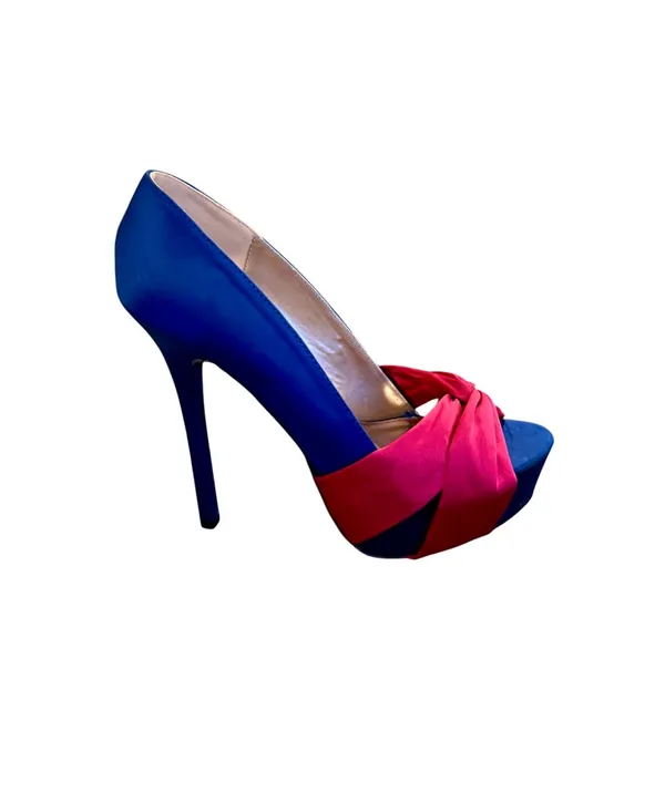 Qupid Women’s Satin Knotted Hidden Platform Peep Toe Pumps - Image 3
