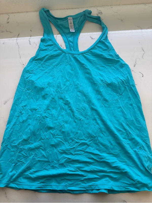 ALO Yoga Women's Racerback Tank Top in Teal Blue - Image 2