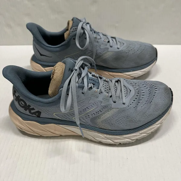 Hoka One‎ One Arahi 5 Running Shoes Womens Size 9.5 Blue Mesh Stability Sneakers - Image 2