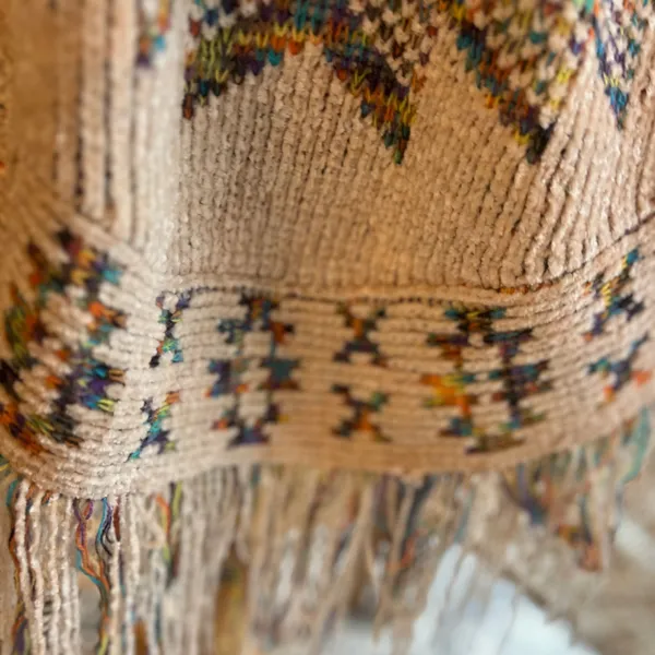 Multicolor Aztec Fringe Poncho Sweater Size undefined - Image 8