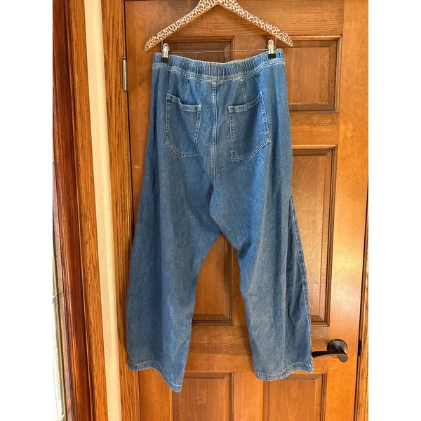 GAP High Rise Easy Barrel Jeans in Medium Indigo Size XL - Image 5