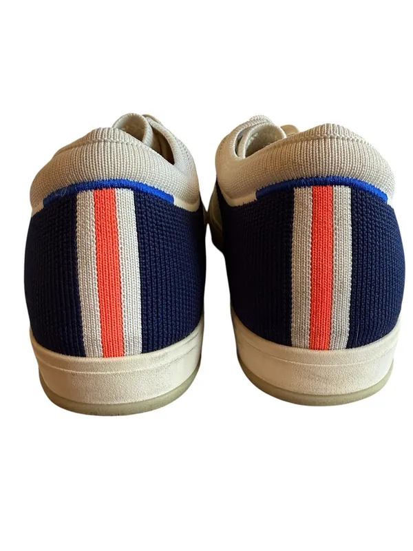 Rothy’s The Court Sneaker Cream Navy Knit Lace-Up Shoes Women’s Size 9 - Image 10