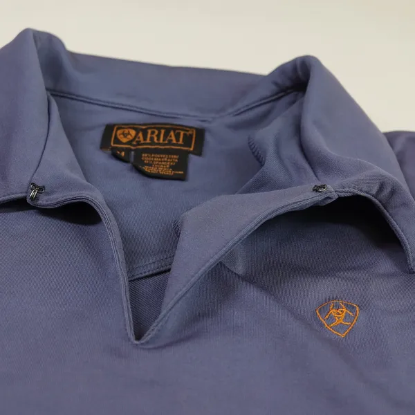 Ariat Polo Shirt Women Medium Blue Short Sleeve Coolmax Stretch Equestrian‎ Top - Image 6