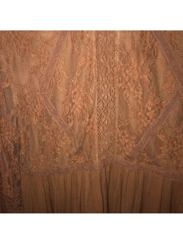 American Eagle Blush Pink Lace Peplum Bell Sleeve Long Sleeve Top Blouse - Image 10