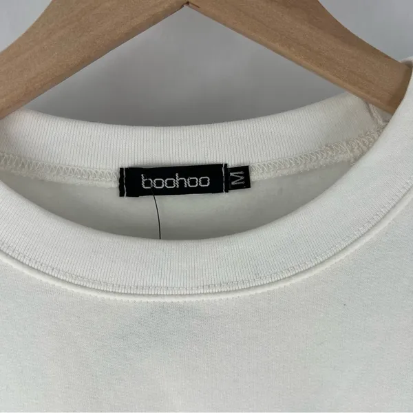 Boohoo White Grateful Sun‎ Sweatshirt Graphic 1992 Zodiac Crewneck M - Image 2