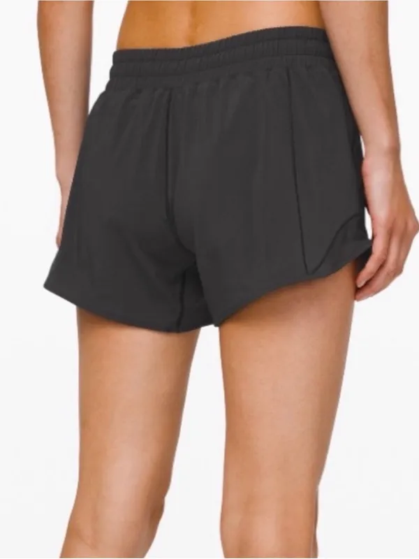 Lululemon Hotty Hot Shorts Black 3.5” Inseam Lined Run Gym Size 6 - Image 2